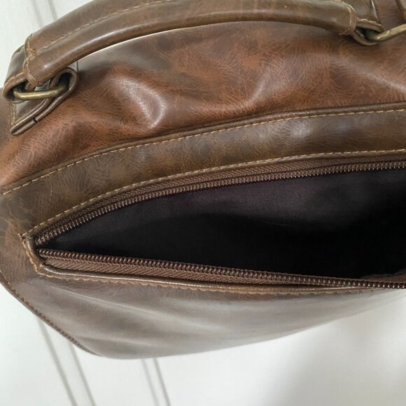 Faux Leather Shoulder Handbag | Top Handle Travel Purse | Versatile Boho Bag - Picture 9 of 10